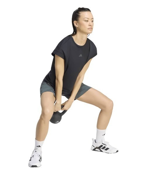 adidas(アディダス)の「adidas アディダス トレーニング フレンチスリーブ Tシャツ(Tシャツ/カットソー・レディース・ブラック/ライラック・L/XL/M)」の9枚目の写真