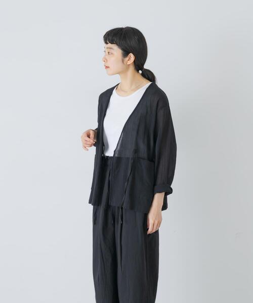 かぐれ（カグレ）の「シアーカシュクールカーデシャツ（シャツ/ブラウス・レディース・ブラック/ナチュラル・FREE）」の19枚目の写真