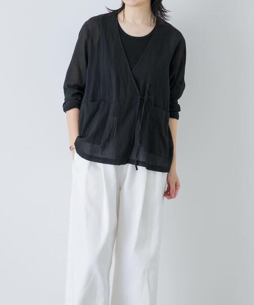 かぐれ（カグレ）の「シアーカシュクールカーデシャツ（シャツ/ブラウス・レディース・ブラック/ナチュラル・FREE）」の16枚目の写真