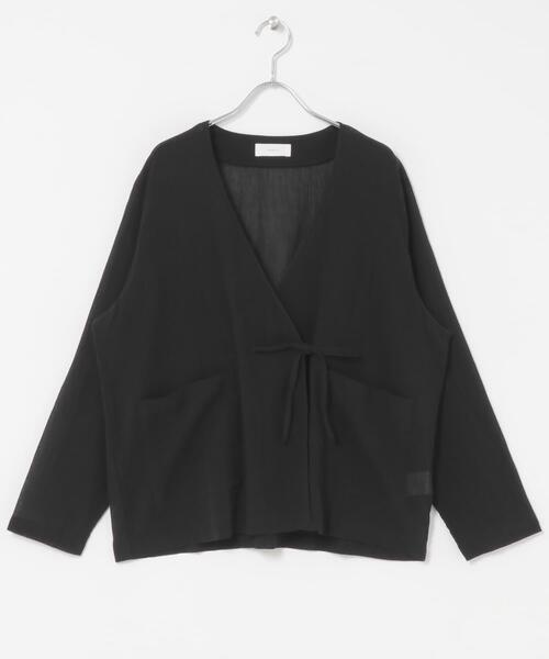かぐれ（カグレ）の「シアーカシュクールカーデシャツ（シャツ/ブラウス・レディース・ブラック/ナチュラル・FREE）」の8枚目の写真