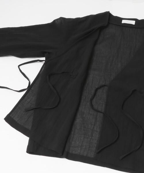 かぐれ（カグレ）の「シアーカシュクールカーデシャツ（シャツ/ブラウス・レディース・ブラック/ナチュラル・FREE）」の7枚目の写真