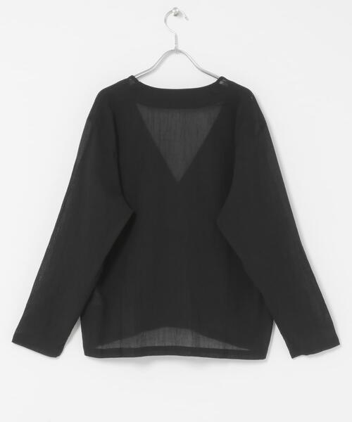 かぐれ（カグレ）の「シアーカシュクールカーデシャツ（シャツ/ブラウス・レディース・ブラック/ナチュラル・FREE）」の6枚目の写真
