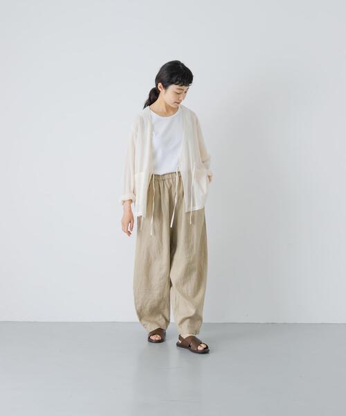 かぐれ（カグレ）の「シアーカシュクールカーデシャツ（シャツ/ブラウス・レディース・ブラック/ナチュラル・FREE）」の3枚目の写真