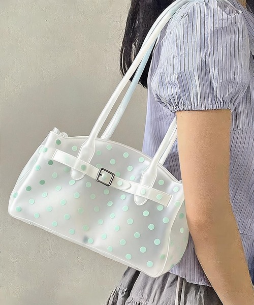 LA VORAGINE(ラ ヴォラジネ)の「ジェリートートバッグドット柄/Jelly bag(トートバッグ・レディース・グリーン/A・FREE)」の4枚目の写真