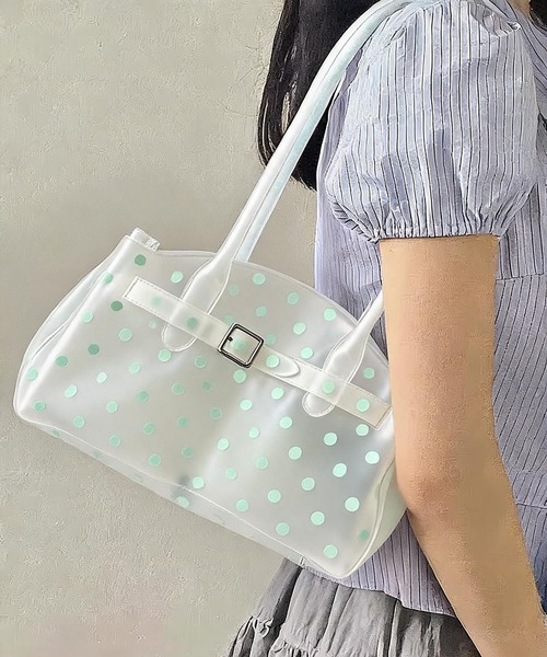 LA VORAGINE(ラ ヴォラジネ)の「ジェリートートバッグドット柄/Jelly bag(トートバッグ・レディース・グリーン/A・FREE)」の6枚目の写真