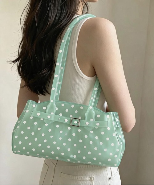 LA VORAGINE(ラ ヴォラジネ)の「ジェリートートバッグドット柄/Jelly bag(トートバッグ・レディース・グリーン/A・FREE)」の12枚目の写真