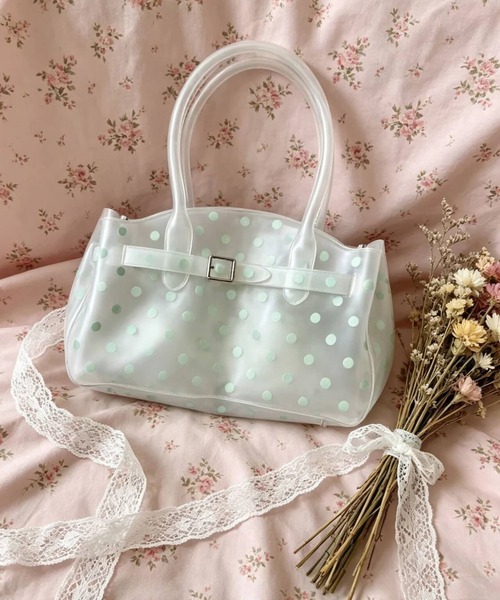 LA VORAGINE(ラ ヴォラジネ)の「ジェリートートバッグドット柄/Jelly bag(トートバッグ・レディース・グリーン/A・FREE)」の10枚目の写真