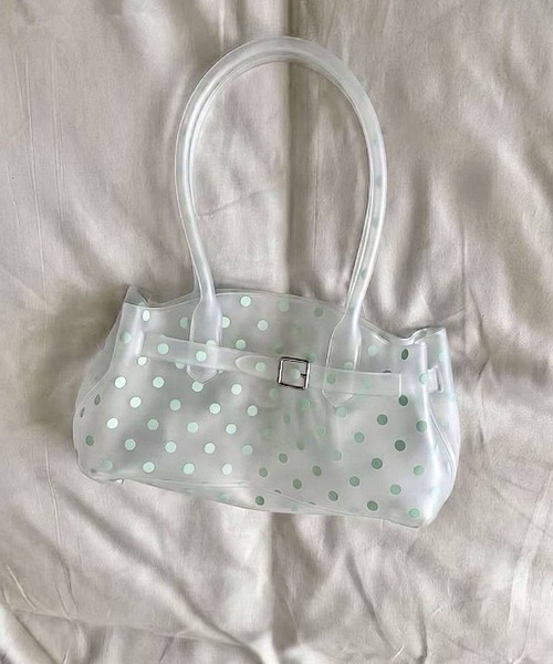 LA VORAGINE(ラ ヴォラジネ)の「ジェリートートバッグドット柄/Jelly bag(トートバッグ・レディース・グリーン/A・FREE)」の9枚目の写真