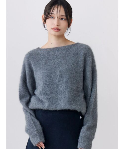 TONAL（トーナル）の「FOX×CASHMERE Vネックニット（ニット/セーター・レディース・ベージュ/ミント/オフホワイト/グレー/ベビーピンク・MEDIUM）」の10枚目の写真