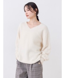 FOX×CASHMERE Vネックニット