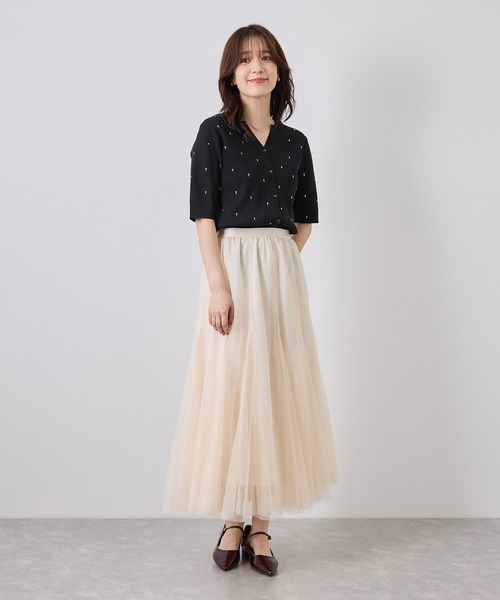 ROPE' PICNIC(ロペピクニック)の「ラインストーンキーネックカーディガン(カーディガン/ボレロ・レディース・グレー/キナリ/ブラック・FREE)」の22枚目の写真