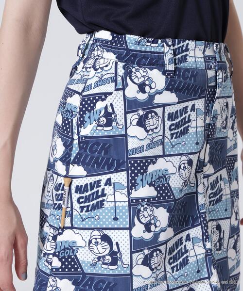 Jack Bunny!!（ジャックバニー）の「【Jack Bunny!!】【ドラえもん】ストレッチミニリップ 総柄スカート（スカート・レディース・ネイビー/オレンジ・LARGE/SMALL/MEDIUM）」の7枚目の写真