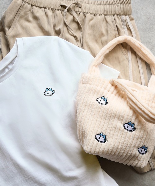KOBE LETTUCE（コウベレタス）の「[ 11ぴきのねこコラボ ] 刺繍Tシャツ（Tシャツ/カットソー・レディース・ブラック/オフホワイト/ホワイト系/ホワイト系1/ブラック系/ブラック系1・M）」の7枚目の写真