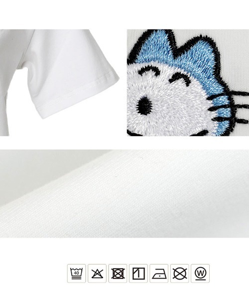 KOBE LETTUCE（コウベレタス）の「[ 11ぴきのねこコラボ ] 刺繍Tシャツ（Tシャツ/カットソー・レディース・ブラック/オフホワイト/ホワイト系/ホワイト系1/ブラック系/ブラック系1・M）」の11枚目の写真
