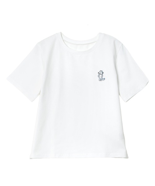 KOBE LETTUCE（コウベレタス）の「[ 11ぴきのねこコラボ ] 刺繍Tシャツ（Tシャツ/カットソー・レディース・ブラック/オフホワイト/ホワイト系/ホワイト系1/ブラック系/ブラック系1・M）」の13枚目の写真