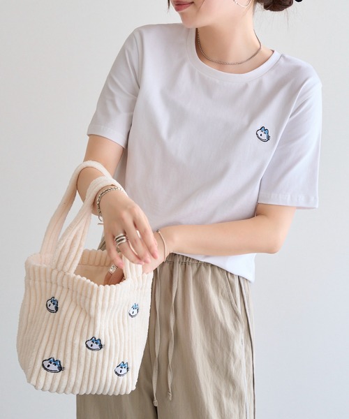 KOBE LETTUCE（コウベレタス）の「[ 11ぴきのねこコラボ ] 刺繍Tシャツ（Tシャツ/カットソー・レディース・ブラック/オフホワイト/ホワイト系/ホワイト系1/ブラック系/ブラック系1・M）」の19枚目の写真