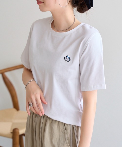 KOBE LETTUCE（コウベレタス）の「[ 11ぴきのねこコラボ ] 刺繍Tシャツ（Tシャツ/カットソー・レディース・ブラック/オフホワイト/ホワイト系/ホワイト系1/ブラック系/ブラック系1・M）」の20枚目の写真