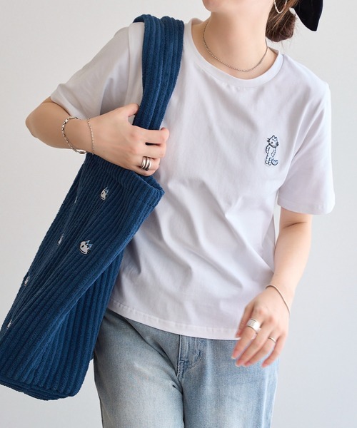 KOBE LETTUCE（コウベレタス）の「[ 11ぴきのねこコラボ ] 刺繍Tシャツ（Tシャツ/カットソー・レディース・ブラック/オフホワイト/ホワイト系/ホワイト系1/ブラック系/ブラック系1・M）」の22枚目の写真