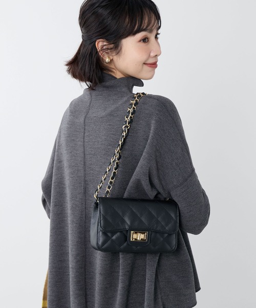 AULENTTI(オウレンティ)の「【AULENTTI】レザーキルティングミニバッグ-Shoulder Bag(ショルダーバッグ・レディース・ブラック・FREE)」の3枚目の写真