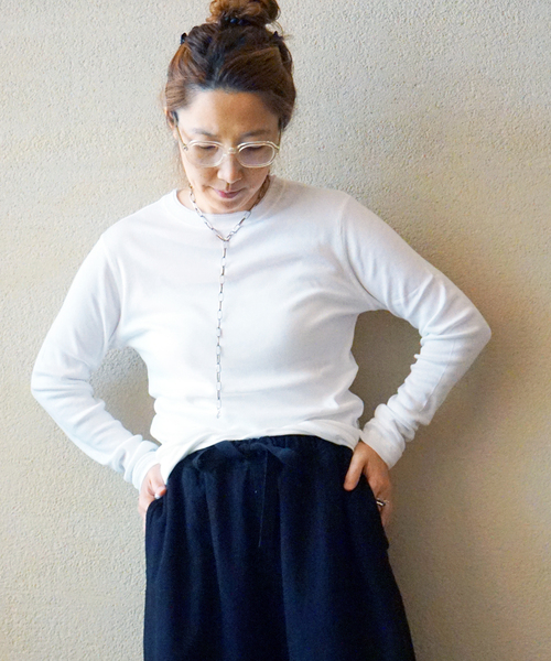 JOURNAL STANDARD LUXE(ジャーナルスタンダード ラックス)の「テレコ プルオーバー(Tシャツ/カットソー・レディース・ネイビー/ブラック/ホワイト・FREE)」の5枚目の写真