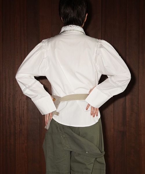 chuclla(チュクラ)の「レースカラー ステッチブラウス chw26a108(シャツ/ブラウス・レディース・ホワイト/ブラック・FREE)」の8枚目の写真