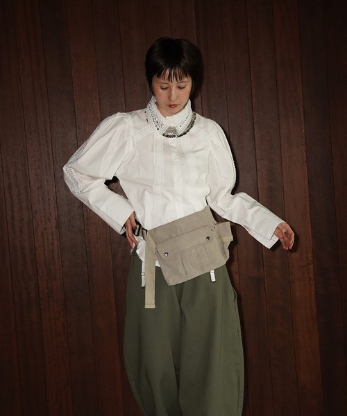 chuclla(チュクラ)の「レースカラー ステッチブラウス chw26a108(シャツ/ブラウス・レディース・ホワイト/ブラック・FREE)」の12枚目の写真