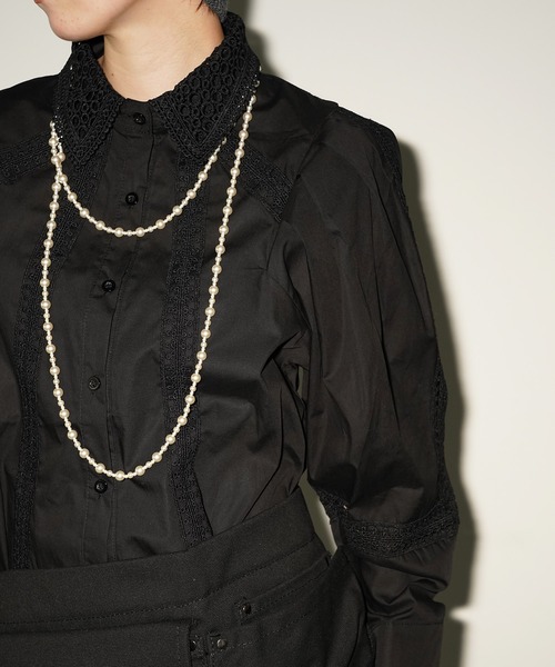 chuclla(チュクラ)の「レースカラー ステッチブラウス chw26a108(シャツ/ブラウス・レディース・ホワイト/ブラック・FREE)」の21枚目の写真