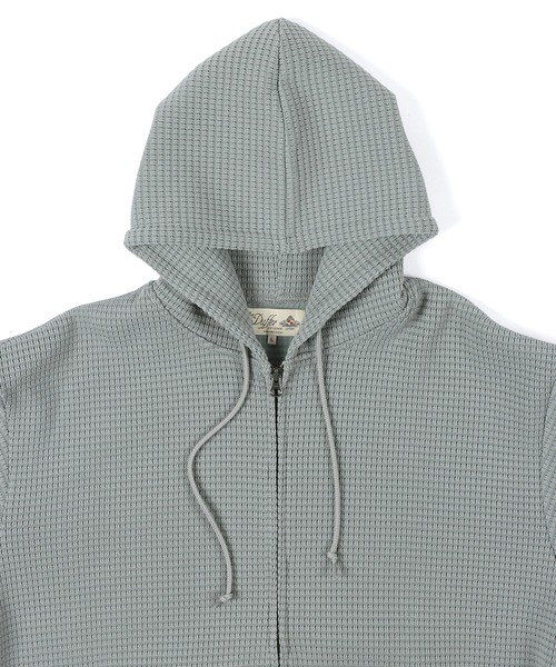 The DUFFER of ST.GEORGE(ザダファーオブセントジョージ)の「WAFFLE ZIP HOODIE:ワッフル ジップ フーディー / フルジップパーカー(パーカー・メンズ・ブルー/グレー・X-LARGE/LARGE/MEDIUM)」の11枚目の写真