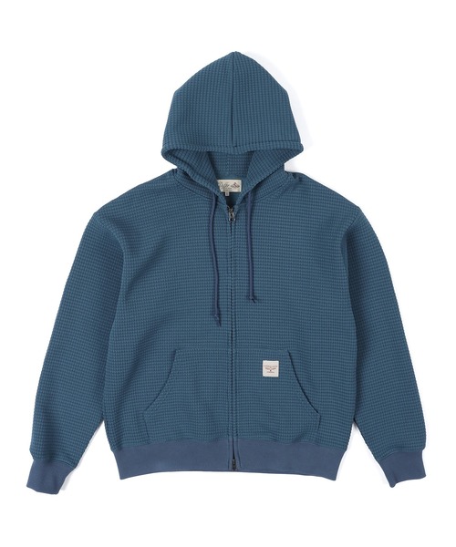 The DUFFER of ST.GEORGE(ザダファーオブセントジョージ)の「WAFFLE ZIP HOODIE:ワッフル ジップ フーディー / フルジップパーカー(パーカー・メンズ・ブルー/グレー・X-LARGE/LARGE/MEDIUM)」の10枚目の写真
