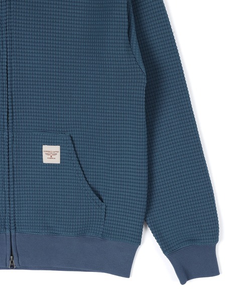 The DUFFER of ST.GEORGE(ザダファーオブセントジョージ)の「WAFFLE ZIP HOODIE:ワッフル ジップ フーディー / フルジップパーカー(パーカー・メンズ・ブルー/グレー・X-LARGE/LARGE/MEDIUM)」の13枚目の写真