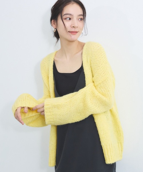 TRICOTS JEAN MARC（トリコットジーンマルク）の「BARNYARDSTORM / TRICOTS JEAN MARC / Vネックカーディガン（カーディガン/ボレロ・レディース・グレー/モカ/イエロー・FREE）」の13枚目の写真