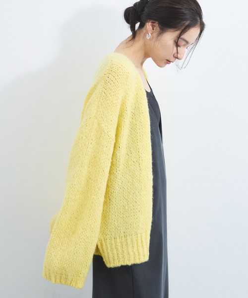 TRICOTS JEAN MARC（トリコットジーンマルク）の「BARNYARDSTORM / TRICOTS JEAN MARC / Vネックカーディガン（カーディガン/ボレロ・レディース・グレー/モカ/イエロー・FREE）」の14枚目の写真