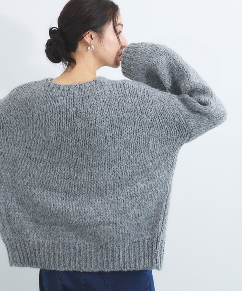 TRICOTS JEAN MARC（トリコットジーンマルク）の「BARNYARDSTORM / TRICOTS JEAN MARC / Vネックカーディガン（カーディガン/ボレロ・レディース・グレー/モカ/イエロー・FREE）」の6枚目の写真