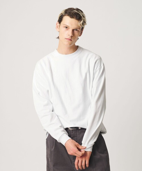 BEAUTY&YOUTH UNITED ARROWS(ビューティーアンドユースユナイテッドアローズ)の「”THE HEAVY”10oz ヘビー ワイド クルーネック カットソー(Tシャツ/カットソー・メンズ・ライトグレー/ブラック/ホワイト/イエロー・S/XL/M/L/XXL)」の2枚目の写真