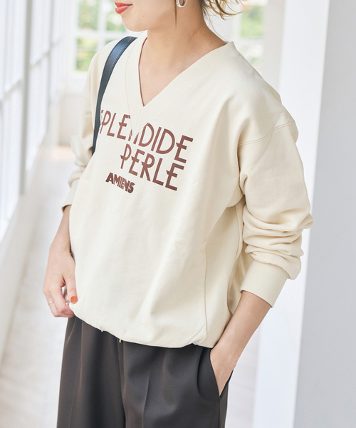 Spick & Span(スピックアンドスパン)の「《別注 / 》LA HUTTE Vネックスウェット*(スウェット・レディース・ライトグレー/ネイビー/アイボリー・FREE)」の2枚目の写真