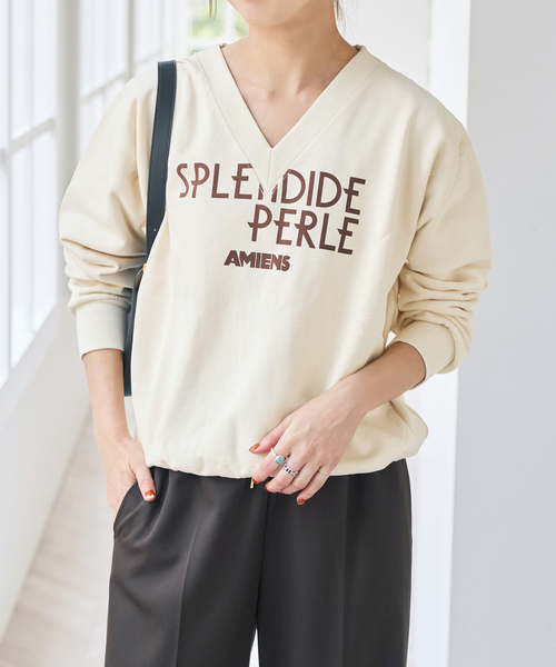 Spick & Span(スピックアンドスパン)の「《別注 / 》LA HUTTE Vネックスウェット*(スウェット・レディース・ライトグレー/ネイビー/アイボリー・FREE)」の12枚目の写真