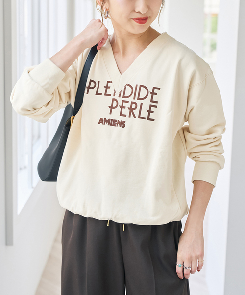 Spick & Span(スピックアンドスパン)の「《別注 / 》LA HUTTE Vネックスウェット*(スウェット・レディース・ライトグレー/ネイビー/アイボリー・FREE)」の13枚目の写真