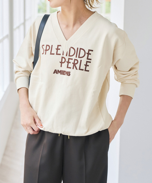 Spick & Span(スピックアンドスパン)の「《別注 / 》LA HUTTE Vネックスウェット*(スウェット・レディース・ライトグレー/ネイビー/アイボリー・FREE)」の14枚目の写真