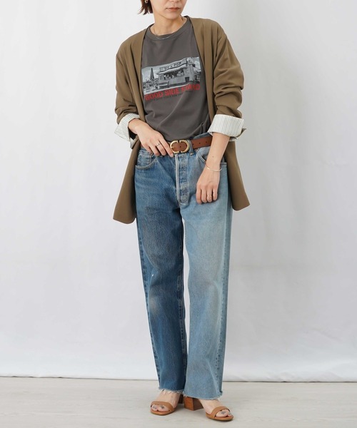 LUCA/LADY LUCK LUCA（ルカ/レディラックルカ）の「LC/LLL フォトプリントロンT（Tシャツ/カットソー・レディース・チャコールグレー/オフホワイト/ブラック・FREE）」の14枚目の写真
