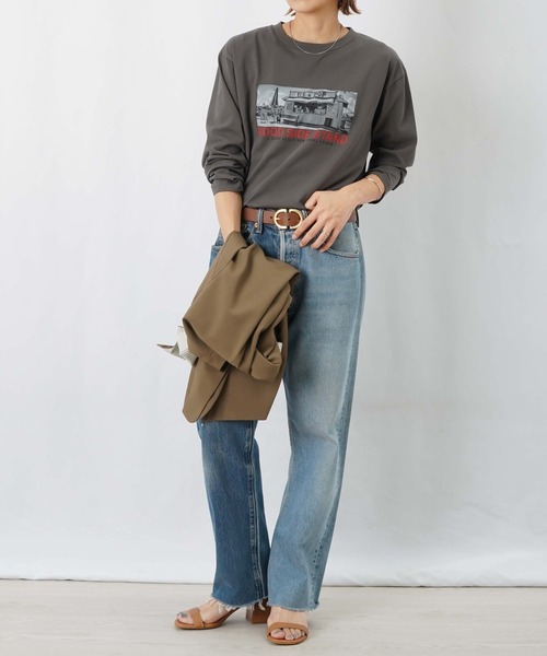 LUCA/LADY LUCK LUCA（ルカ/レディラックルカ）の「LC/LLL フォトプリントロンT（Tシャツ/カットソー・レディース・チャコールグレー/オフホワイト/ブラック・FREE）」の17枚目の写真