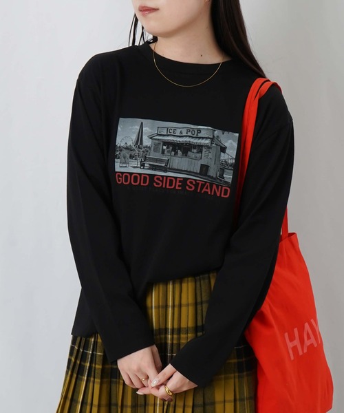 LUCA/LADY LUCK LUCA（ルカ/レディラックルカ）の「LC/LLL フォトプリントロンT（Tシャツ/カットソー・レディース・チャコールグレー/オフホワイト/ブラック・FREE）」の11枚目の写真