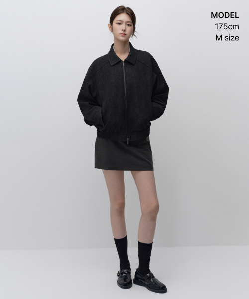 MUSINSA STANDARD WOMAN（ムシンサスタンダードウーマン）の「ウィメンズマット合成皮革ブルゾンジャケット[ブラック]（ブルゾン・レディース・その他・SMALL/MEDIUM/LARGE）」の2枚目の写真
