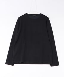*Tシャツ メンズ 長袖 ストレッチ クルーネック 綿混 千鳥格子 ジャガード