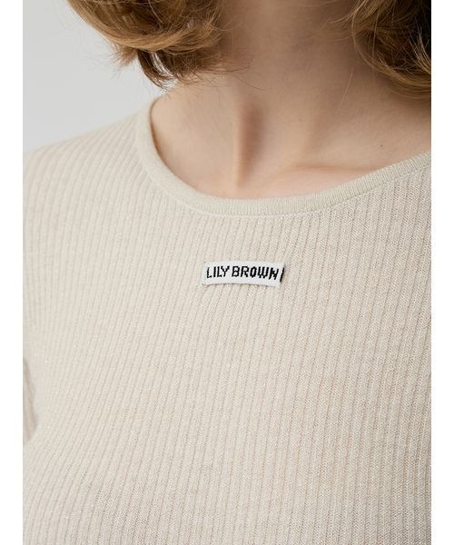 LILY BROWN（リリーブラウン）の「セミシアーラメニットトップス（ニット/セーター・レディース・コーラル/ブルー/ブラック/アイボリー・F）」の12枚目の写真
