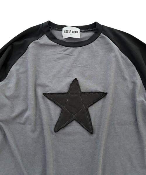 SK8ER ROCK(スケーターロック)の「スターラグランTシャツ (Darkgray black)(Tシャツ/カットソー・レディース・その他・ONE SIZE)」の3枚目の写真