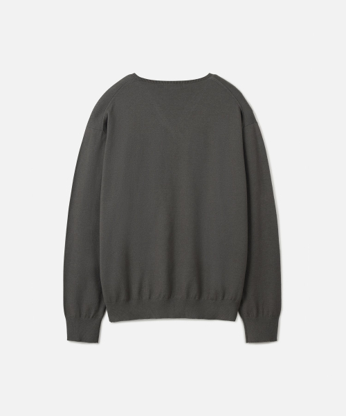 247SERIES（247シリーズ）の「FINE RIBBED Vネック 12GG ニット カーキ（ニット/セーター・メンズ・カーキ・SMALL/MEDIUM/LARGE/X-LARGE）」の2枚目の写真