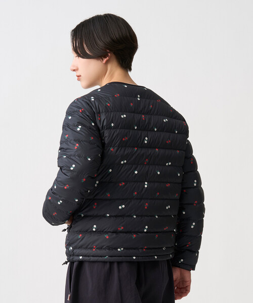DANTON(ダントン)の「Women's Crewneck Inner Down Jacket - Flower Print(ダウンジャケット/コート・レディース・ブラック系その他・S/XS/M)」の4枚目の写真
