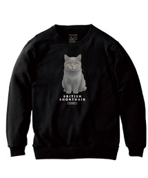 Moftique(モフティック) トレーナー スウェット 裏毛 ブリティッシュショートヘア キャット ペット アニマル プリント トップス レディース ユニセックス