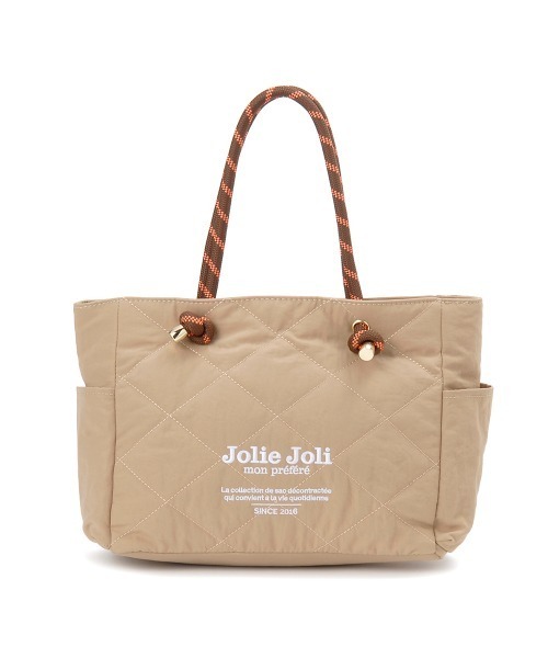 Jolie Joli(ジョリージョリ)の「【Jolie Joli/ジョリージョリ】ダイヤキルト ロープハンドル トートバッグ(トートバッグ・レディース・ブラック/ネイビー/グレー/グレイッシュベージュ・FREE)」の3枚目の写真