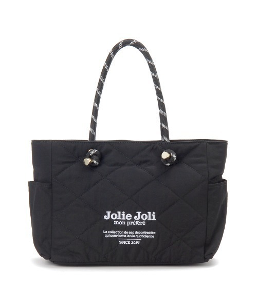 Jolie Joli(ジョリージョリ)の「【Jolie Joli/ジョリージョリ】ダイヤキルト ロープハンドル トートバッグ(トートバッグ・レディース・ブラック/ネイビー/グレー/グレイッシュベージュ・FREE)」の1枚目の写真